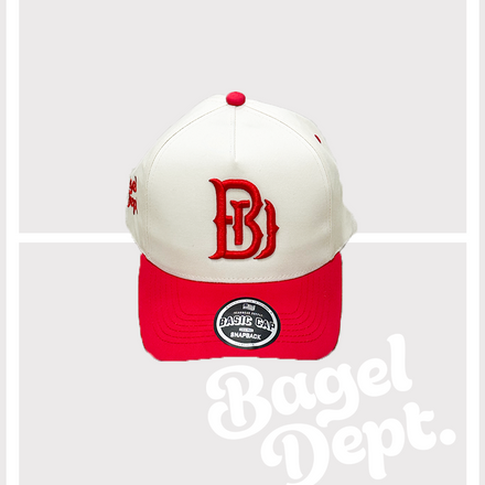 Precurved BAGEL DEPT snapback - WHITE / RED